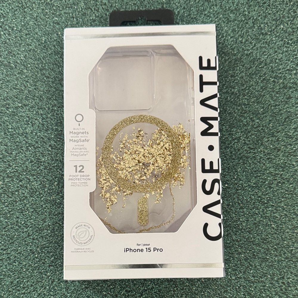 Case-Mate Glitter Gold iPhone 15 Pro Case